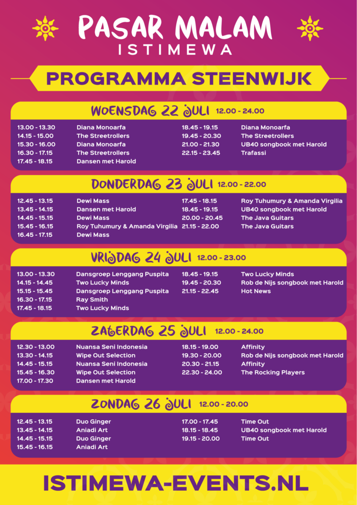 Pasar-Malam-Istimewa-Steenwijk-programma-poster